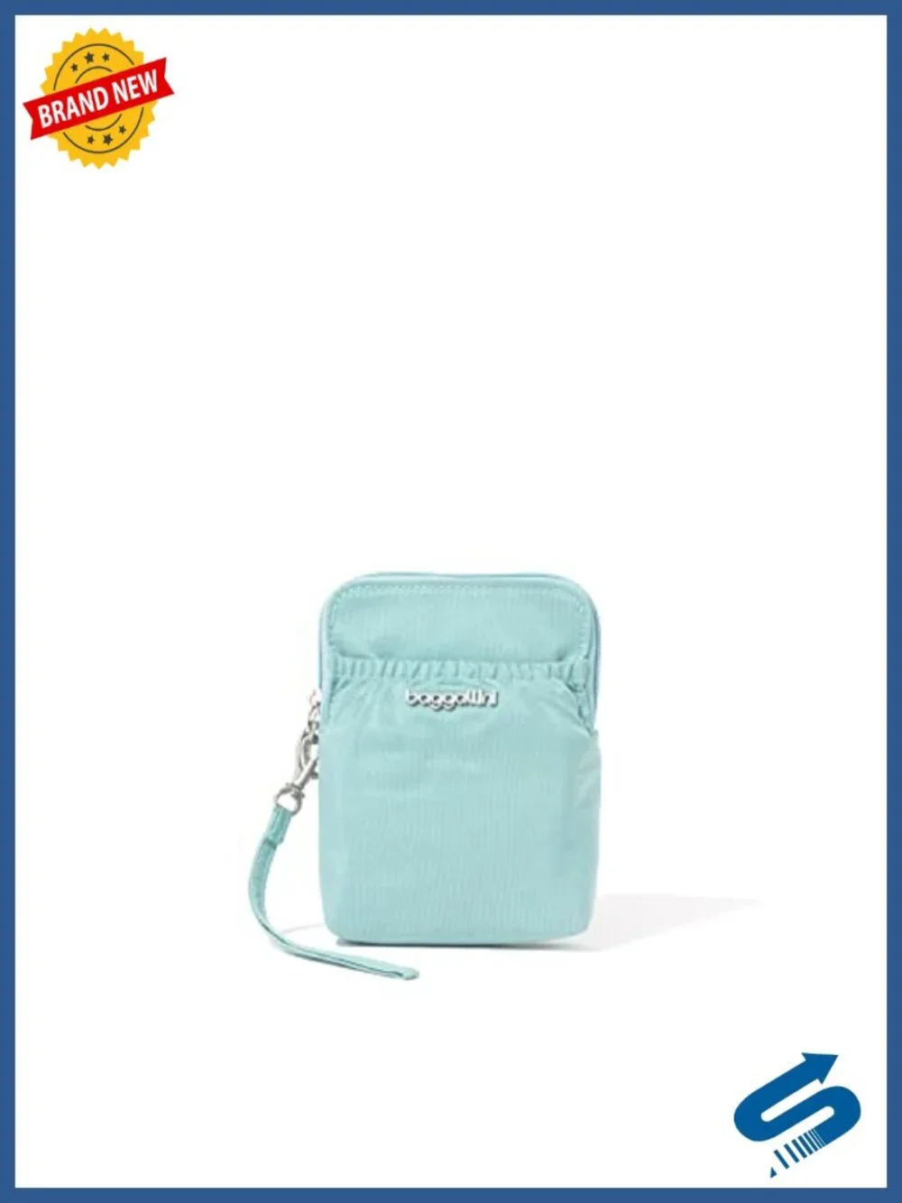 RFID Blocking Nylon Convertible Crossbody Pouch with Adjustable Strap